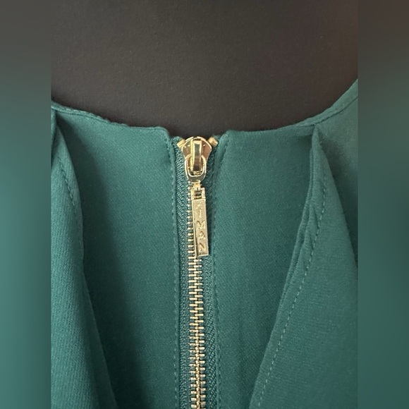 NWT IMAN Green Women's Cropped Jacket Blazer with Gold Zipper - Picture 3 of 6